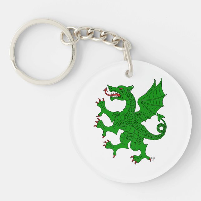 Dragon Rampant Vert Key Ring (Front)