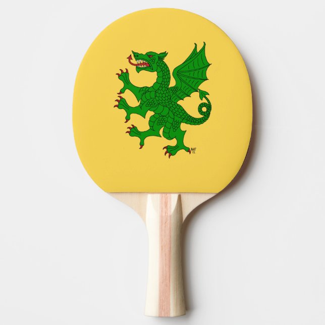 Dragon Rampant Vert Ping Pong Paddle (Front)
