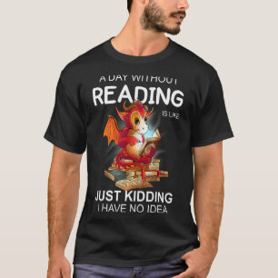 Dragon reading books Library Books bookworm T-Shirt