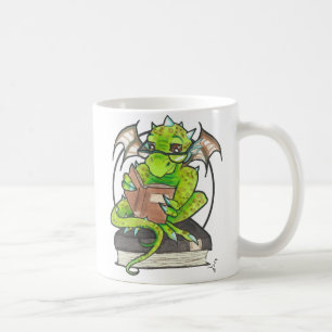 Dragon Reading fantasy art illustration Coffee Cup
