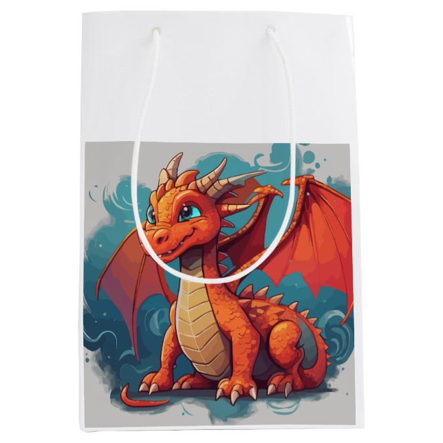 Dragon red artwork medium gift bag (Front)