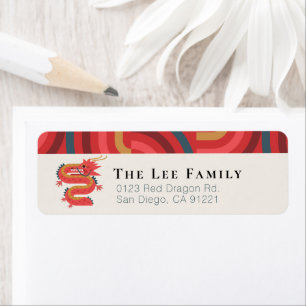 Dragon Red Geometric Chinese New Year