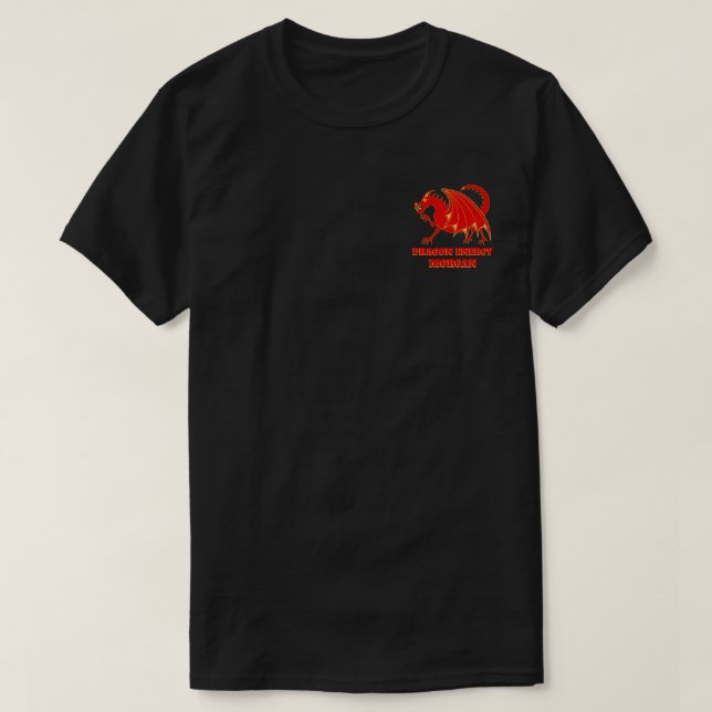 Dragon Red Gold Front Back DRAGON ENERGY T-Shirt (Design Front)