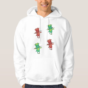 Dragon Red Green Fantasy Cute Animals For Kids Hoodie