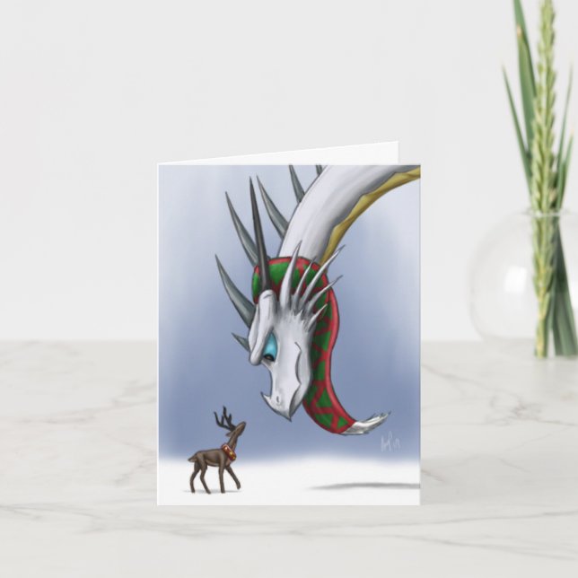 Dragon & Reindeer Notecard (Front)