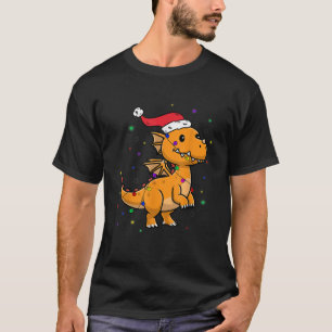 Dragon Reindeer Santa Christmas Family X Mas Ugly T-Shirt