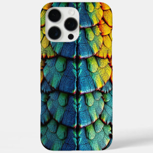 Dragon Reptile Scales Green Blue Yellow Armor iPhone 16 Pro Max Case