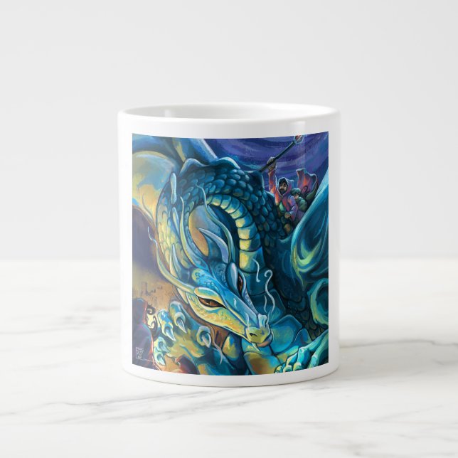 Dragon Rider and Sorcerer Large Coffee Mug (Front)
