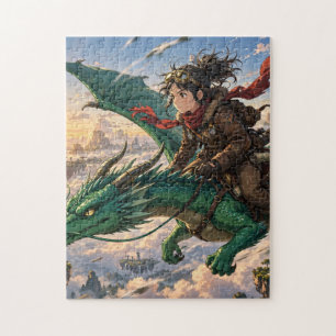 Dragon Rider at Sunrise Jigsaw Puzzle