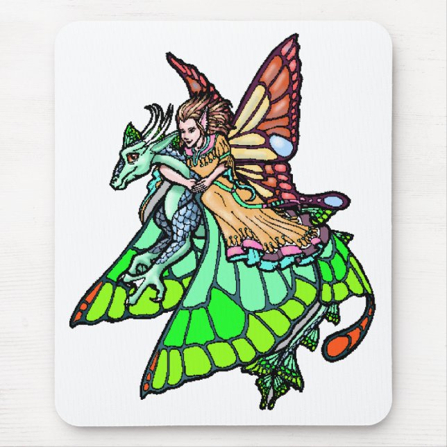 Dragon Rider Fairy Mouse Mat (Front)