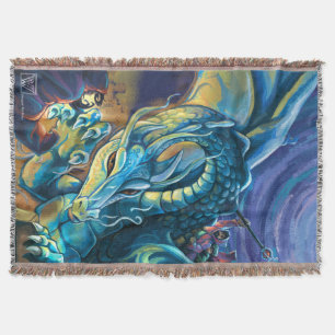 Dragon Rider Poster Throw Blanket
