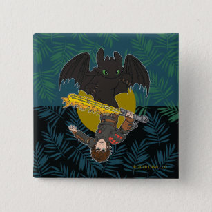 "Dragon Rider" Toothless & Hiccup Duo Graphic 15 Cm Square Badge