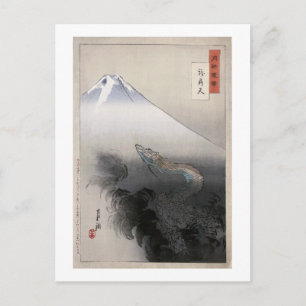 Dragon Rising to Heavens Ogata Gekko Fine Art Postcard