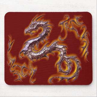 dragon rojo fuego mouse mat