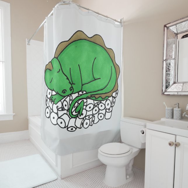 Dragon’s Hoard Shower Curtain (In Situ)