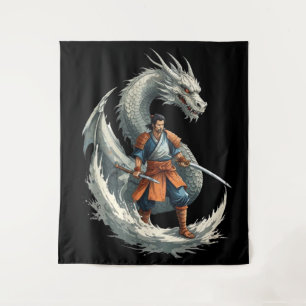 Dragon’s Wrath: The Samurai Awakens / Vintage Art Tapestry
