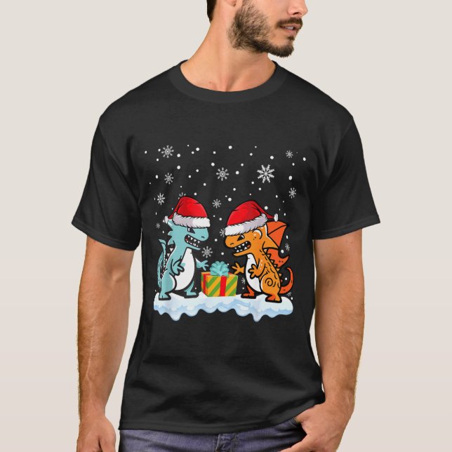 Dragon Santa Hat Mythical Animal Funny Christmas P T-Shirt (Front)