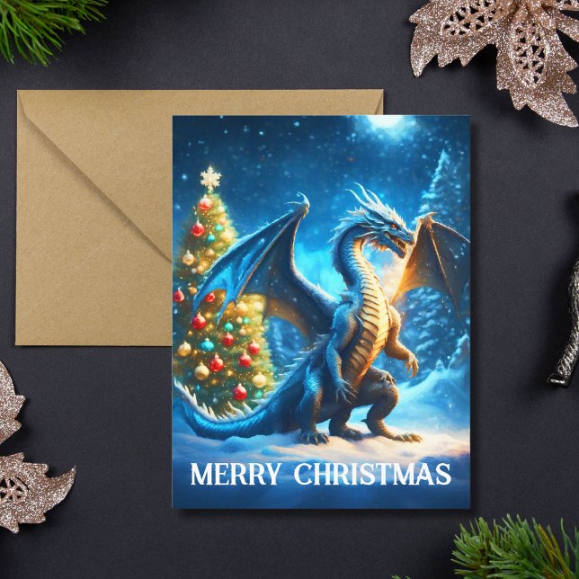 Dragon Saying Merry Christmas Card (Creator Uploaded)