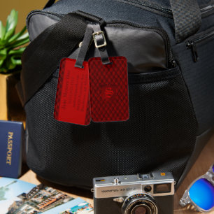 Dragon Scale Blood Red Luggage Tag