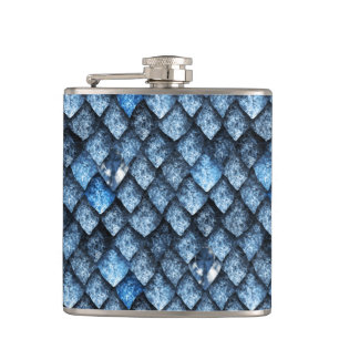 Dragon scales / blue gems hip flask