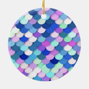 "Dragon Scales" - blue, orchid and lavender Ceramic Tree Decoration