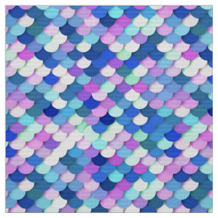"Dragon Scales" - blue, orchid and lavender Fabric