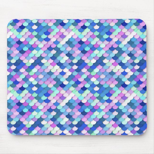 "Dragon Scales" - blue, orchid and lavender Mouse Mat (Front)