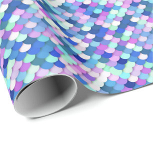 "Dragon Scales" - blue, orchid and lavender Wrapping Paper