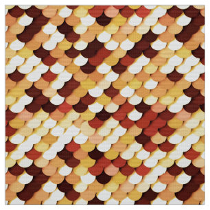 "Dragon Scales" - chocolate, tan, rust and cream Fabric