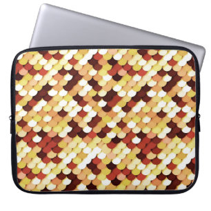 "Dragon Scales" - chocolate, tan, rust and cream Laptop Sleeve