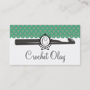 Dragon scales crochet hook monogram business card