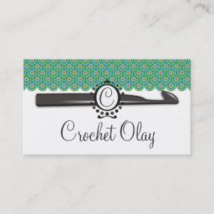 Dragon scales crochet hook monogram business card