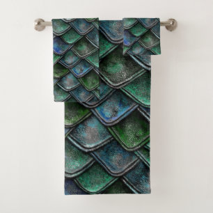 Dragon Scales - Emerald Bath Towel Set