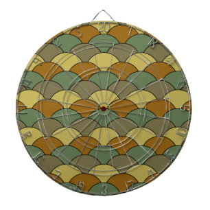 Dragon Scales, Fans, Waves, Seigaiha, Camouflage Dartboard