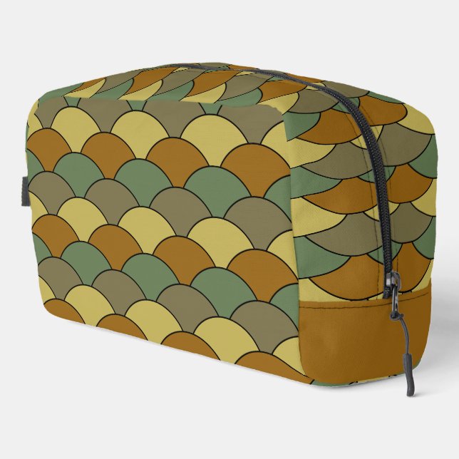 Dragon Scales, Fans, Waves, Seigaiha, Camouflage Dopp Kit (Right Corner)