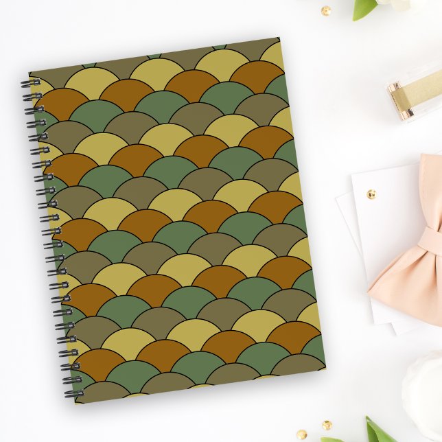 Dragon Scales, Fans, Waves, Seigaiha, Camouflage Notebook (Creator Uploaded)