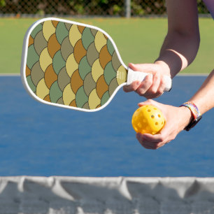 Dragon Scales, Fans, Waves, Seigaiha, Camouflage Pickleball Paddle