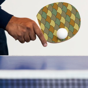 Dragon Scales, Fans, Waves, Seigaiha, Camouflage Ping Pong Paddle