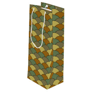 Dragon Scales, Fans, Waves, Seigaiha, Camouflage Wine Gift Bag