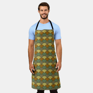 Dragon Scales, Fans, Waves, Seigaiha, Orange Apron