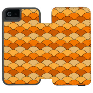 Dragon Scales, Fans, Waves, Seigaiha, Orange Incipio Watson™ iPhone 5 Wallet Case