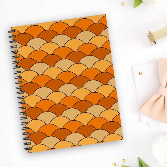 Dragon Scales, Fans, Waves, Seigaiha, Orange Notebook (Creator Uploaded)