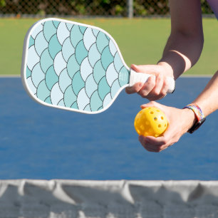 Dragon Scales, Fans, Waves, Seigaiha, Orange Pickleball Paddle