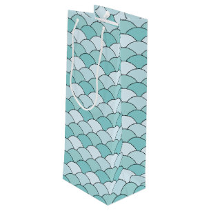 Dragon Scales, Fans, Waves, Seigaiha, Orange Wine Gift Bag