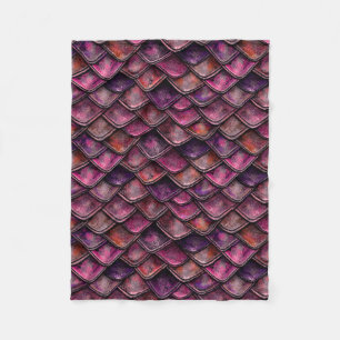 Dragon Scales - Fushia Fleece Blanket