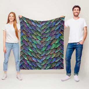 Dragon Scales Vibrant Shades1 Fleece Blanket