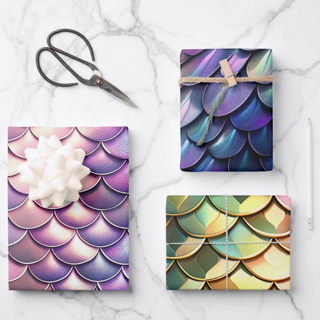 Dragon Scales Wrapping Paper Sheet (Front)