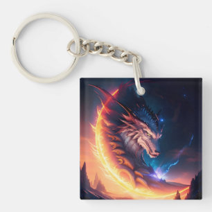 Dragon Scape Fire Night Key Ring