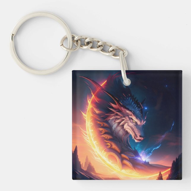 Dragon Scape Fire Night Key Ring (Front)