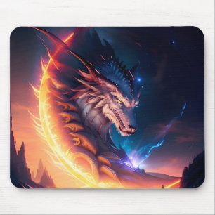 Dragon Scape Fire Night Mouse Mat